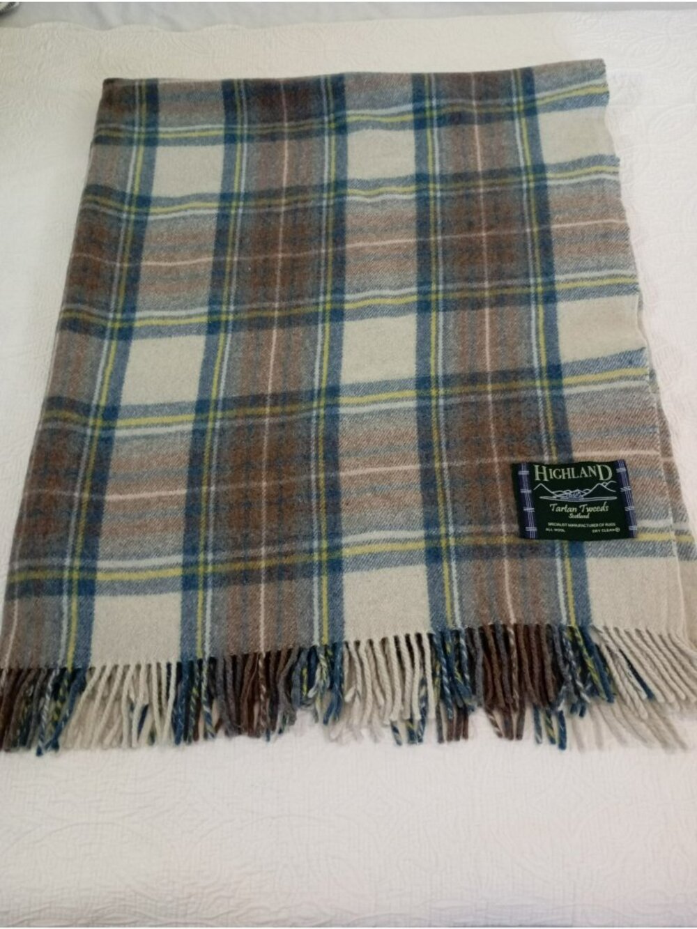 Highland Tartan Tweeds 100% Wool Plaid Blanket Throw Scotland Unisex 62 x 50